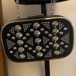 Black studded crossbody/clutch